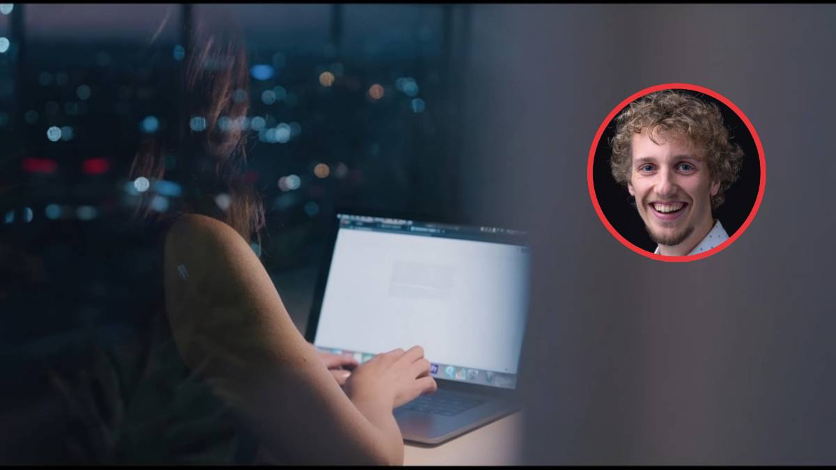 Vrouw werkt 's avonds laat/inzet: Geerten van Breugel