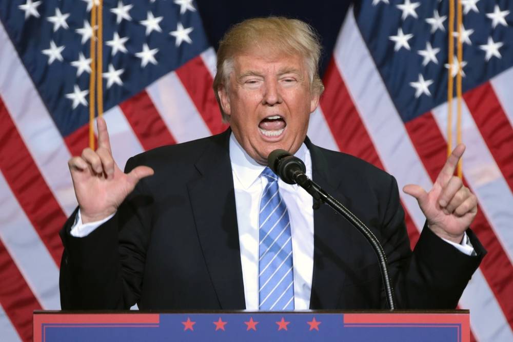 Donald Trump in een speech