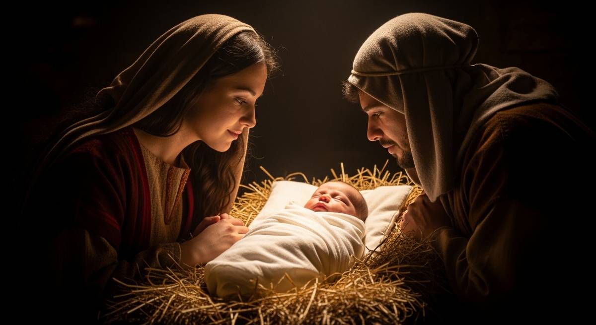Maria en Jozef en het baby'tje Jezus Maria en Jozef en het baby'tje Jezus