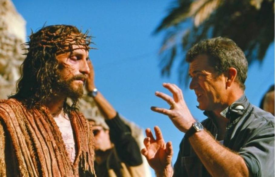 Acteur Jim Caviezel en regisseur Mel Gibson