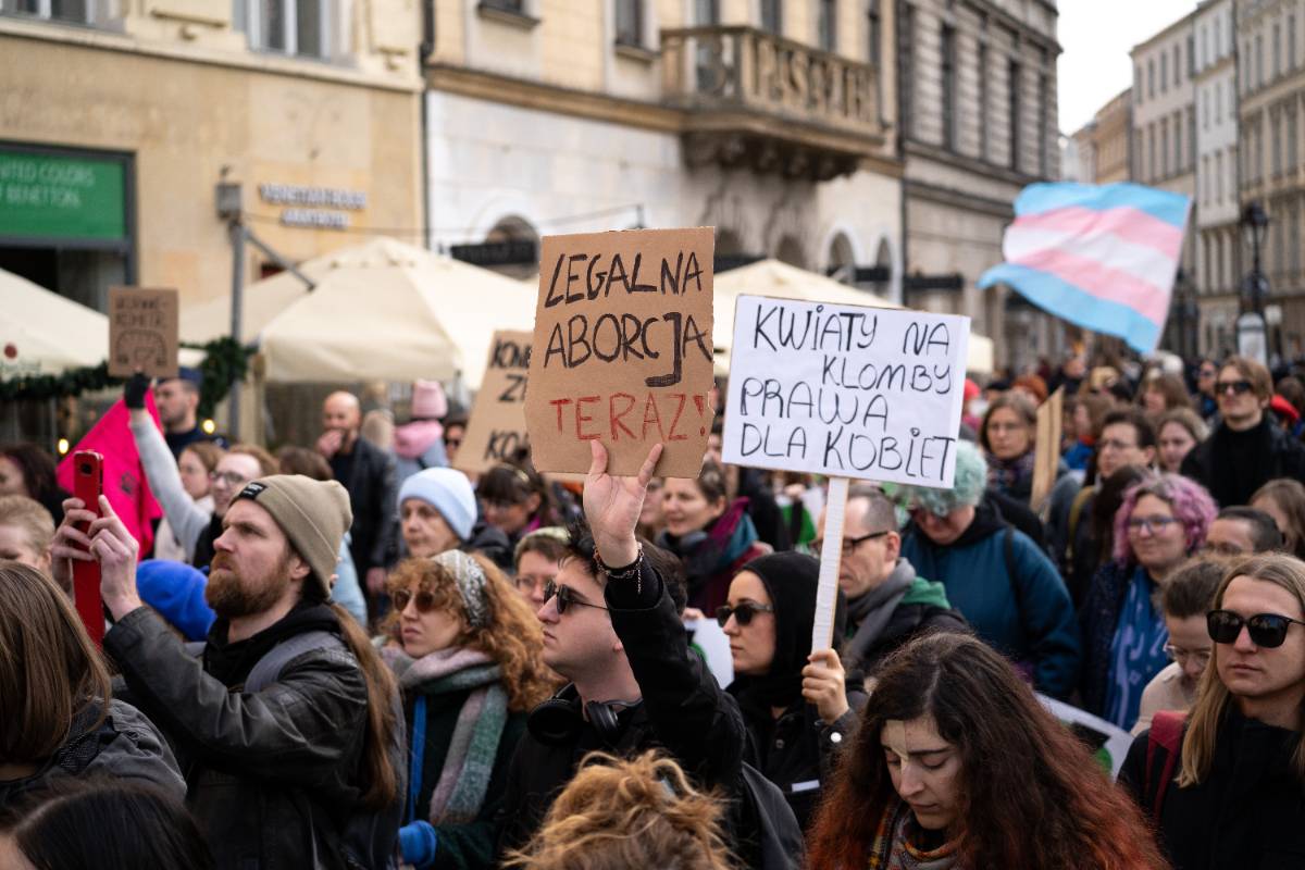 Pro-abortusdemonstranten in Krakau Pro-abortusdemonstranten in Krakau