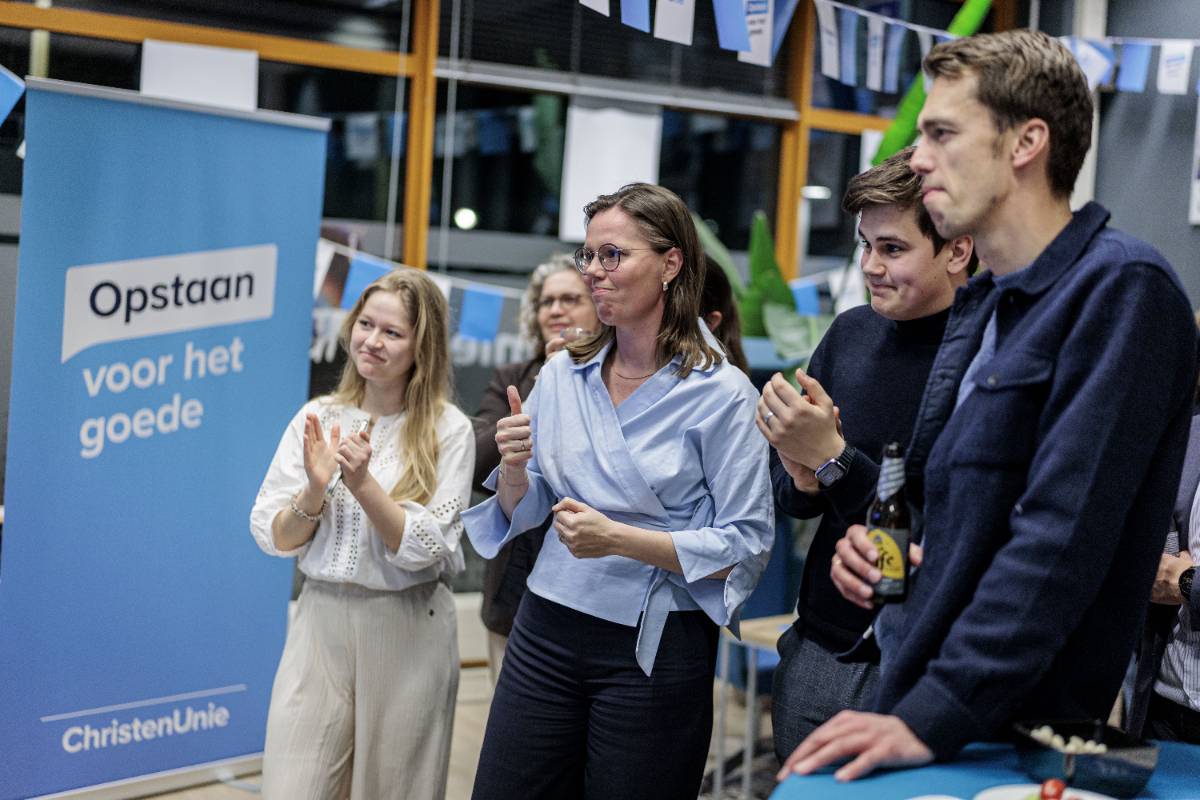 Mirjam Bikker tijdens uitslagenavond